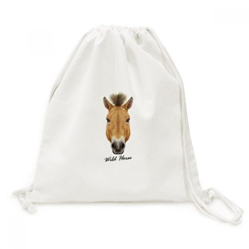 DIYthinker Viaje marrón Fuerte Caballo Salvaje Animal de la Lona del morral del Lazo Bolsas de la Compra