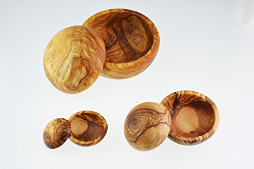 D.O.M. Olive Wood Madera de Olivo Nesting Cuencos, Set de 6, Grano/Natural