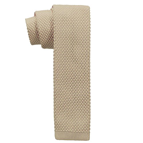 DonDon corbata de punto estrecha de color - beige