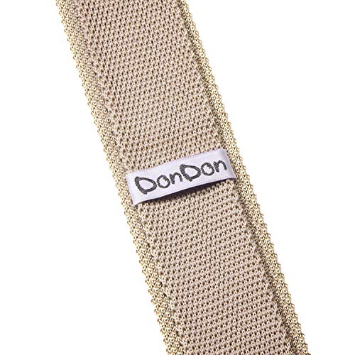 DonDon corbata de punto estrecha de color - beige