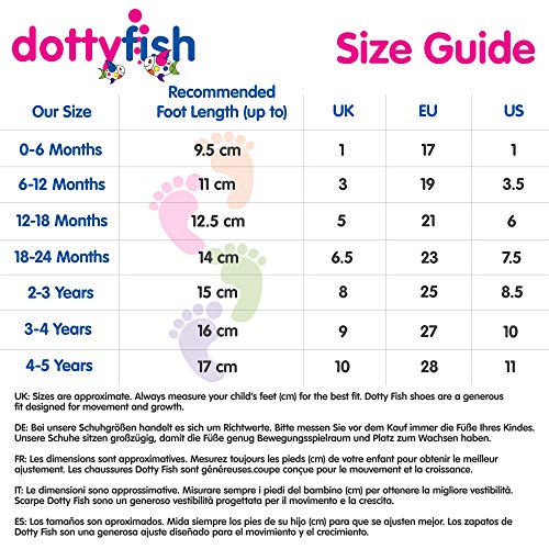 Dotty Fish Zapatos de Cuero Suave para bebés. Antideslizante. Oso Polar Azul Hielo. 2-3 Años (25 EU)