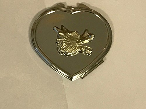 Dragon Head TG106 hecho de peltre inglés en forma de corazón compacto espejo cromado publicado por nosotros regalos para todos los 2016 de DERBYSHIRE UK