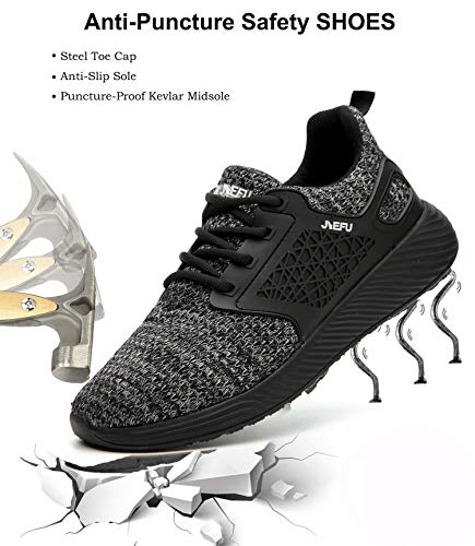 Drecage - Zapatos de seguridad ligeros para hombre y mujer, deportivos, antideslizantes, color Gris, talla 48 EU