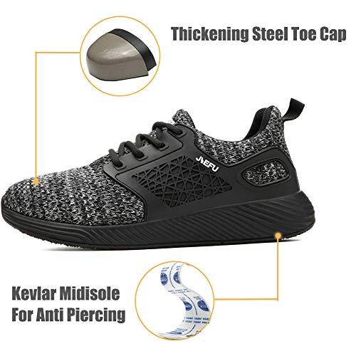 Drecage - Zapatos de seguridad ligeros para hombre y mujer, deportivos, antideslizantes, color Gris, talla 48 EU