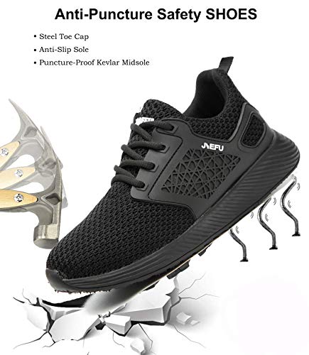 Drecage - Zapatos de seguridad ligeros para hombre y mujer, deportivos, antideslizantes, color Negro, talla 42 EU