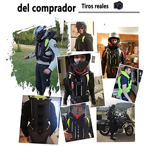 DsvertsGT Chaleco Airbag Moto,Airbag Moto Homologado Chaleco Reflectante Chaqueta Moto Hombres Mujer Con Protecciones Motocicleta Chaleco Airbag Profesional Protege Espalda Cintura Caderas (L, negro)
