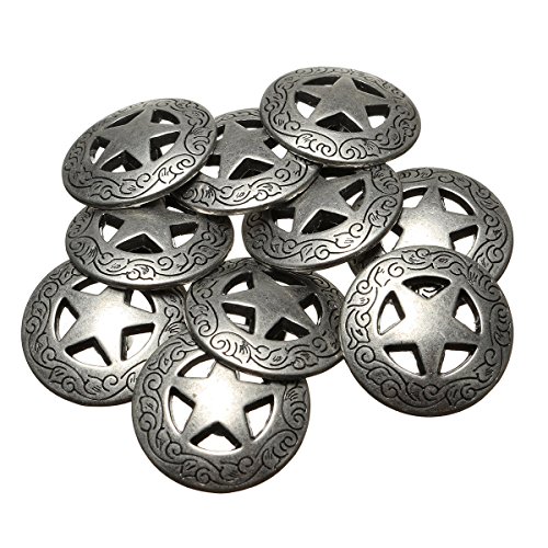 DyNamic 10Pcs Conchos Cuero Artesanía Texas Star Saddle Western Rodeo Cuero Tack Leathercraft Accesorios