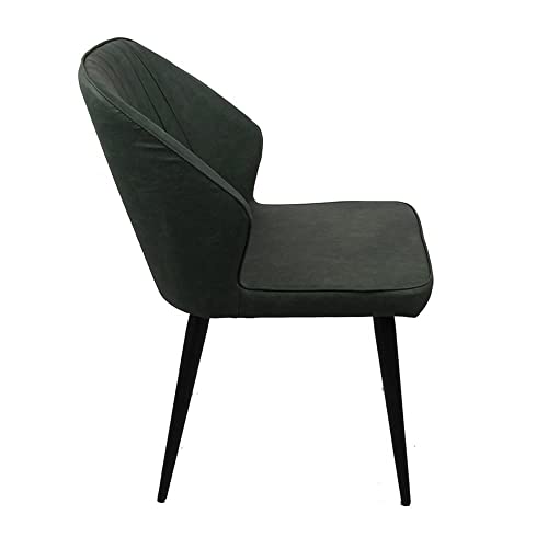 DYR Silla de Comedor Simple de Estilo Europeo Verde Oscuro Silla de PU de Comedor Familiar Moderna Silla de Mesa de Comedor con Respaldo Suave 46 * 46 * 83CM