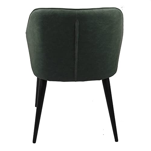 DYR Silla de Comedor Simple de Estilo Europeo Verde Oscuro Silla de PU de Comedor Familiar Moderna Silla de Mesa de Comedor con Respaldo Suave 46 * 46 * 83CM