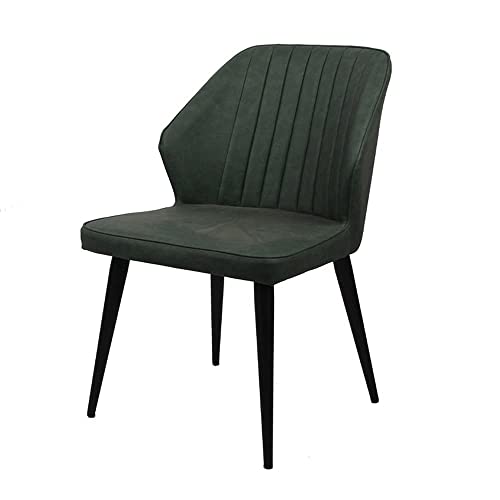 DYR Silla de Comedor Simple de Estilo Europeo Verde Oscuro Silla de PU de Comedor Familiar Moderna Silla de Mesa de Comedor con Respaldo Suave 46 * 46 * 83CM