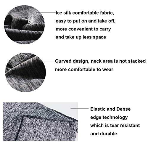 EasyULT Bragas de Cabeza Elasticidad Multifunción, Bragas de Cuello Tubular, para Ciclismo Senderismo Yoga Moto Aire Libre Playa - Cáñamo Gris