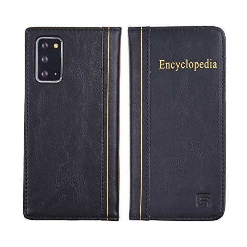 Eco-Fused Cubierta de Libro compatible para Samsung Galaxy Note 20 Ultra - Estilo billetera Tarjeta de Crédito y Ranuras - Diseño de enciclopedia de clásica - Imitación de Cuero