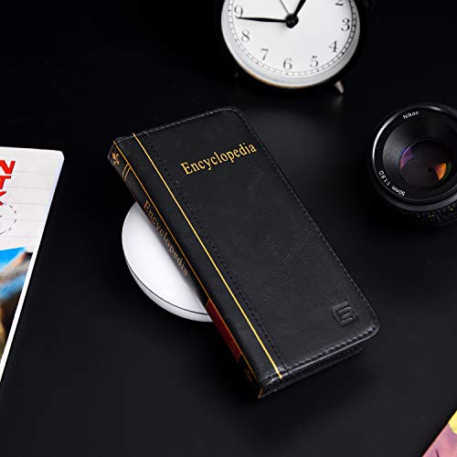 Eco-Fused Cubierta de Libro compatible para Samsung Galaxy Note 20 Ultra - Estilo billetera Tarjeta de Crédito y Ranuras - Diseño de enciclopedia de clásica - Imitación de Cuero