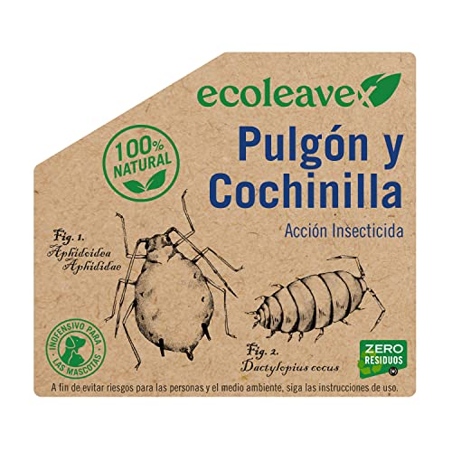ECOLEAVEX Pulgón y Cochinilla. Acción Insecticida, ECOLOGICO, 100% Natural y Residuo Zero. con Abonos, Micronutrientes y Bioestimulantes. (Spray 750 ml)
