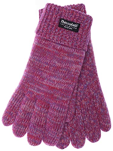 EEM guantes de punto para mujer JETTE con forro Thinsulate, material de punto hecho de 100% algodón; pink mix, S