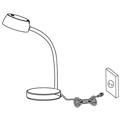 EGLO Lámpara de mesa LED Cabales, 1 lámpara de mesa moderna de plástico, lámpara de salón en color blanco, lámpara con interruptor basculante, blanco cálido