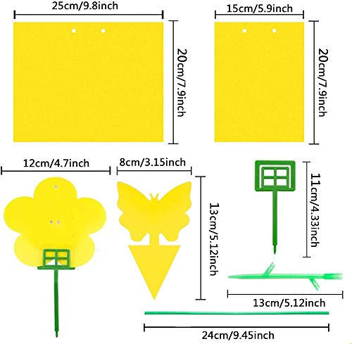 Evance 80 Piezas Trampas de Mosca Pegajosas de Doble Cara Amarillas para Insectos de Planta, Trampas Adhesivas Dobles(Amarilla)