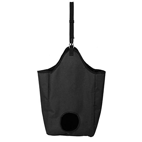 EVTSCAN Bolsas de heno para Caballos, Bolsa de heno de alimentación de Caballos de Tela Oxford de 2 Colores, heno de alimentación Lenta Colgante para Caballos(黑色)