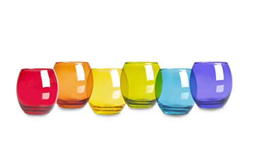 Excelsa San Josè - Juego de 6 vasos de agua, cristal, multicolor