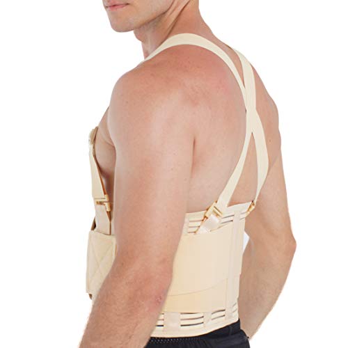 Faja para la espalda con tirantes, apoyo lumbar, cinturón de culturismo / halterofilia - Marca Neotech Care (Negro carbón, Talla XL)