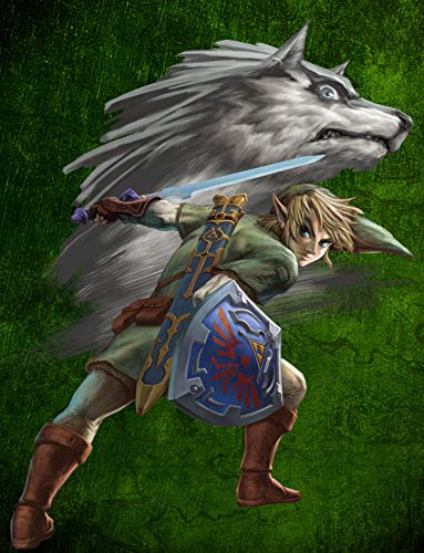 Familando Juego de cama reversible The Legend of Zelda, 135 x 200 cm y 80 x 80 cm, 100% linón de algodón con cremallera y logotipo de Wolf Link y Triforce