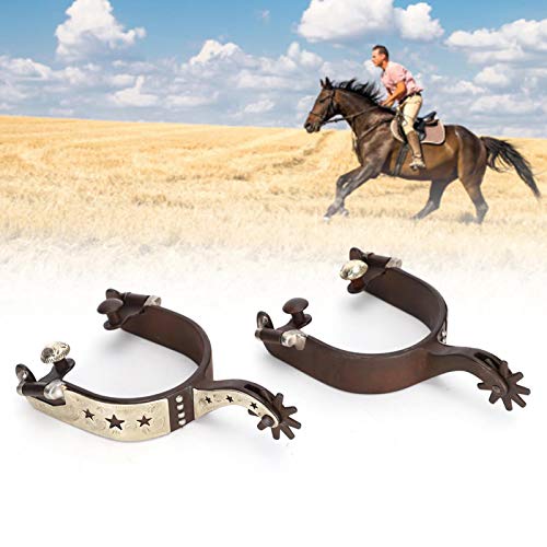 FastUU Espuelas de Vaquero, Escultura de Mano, espuelas de Caballo de Acero con bajo Contenido de Carbono, Elegante Apariencia para Entrenamiento de Caballos para Granja para Competencia Ecuestre