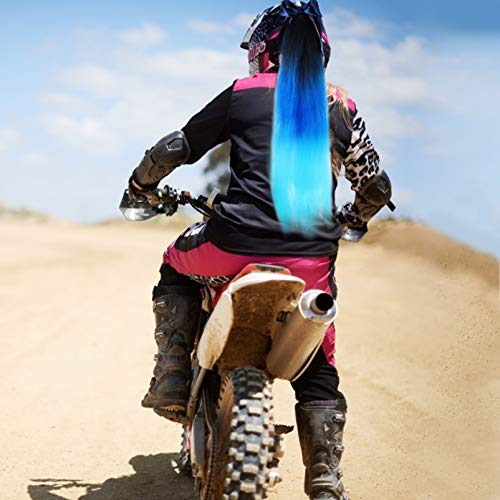 FAVOMOTO - Casco trenzado, casco de moto, cola de caballo, arco, degradado, casco de peluca, decoración personalizada, casco para esquí, moto, casco de bicicleta