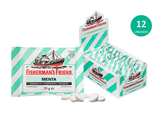 Fisherman's Friend Menta, Caramelo Comprimido Sin Azúcar - 12 unidades de 25 gr. (Total 300 gr.)