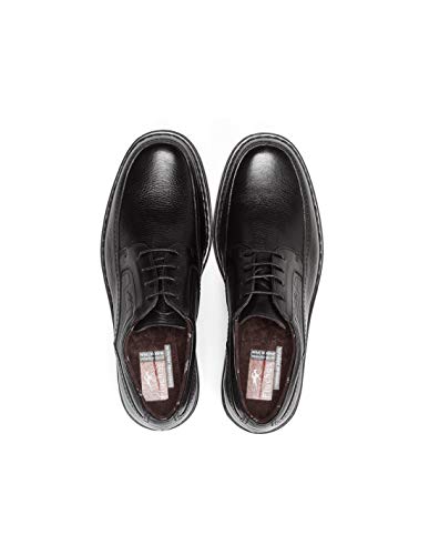 Fluchos | Zapato de Hombre | Clipper 9579 Cidacos Negro Zapatos Confort | Zapato de Piel de Ternera de Primera Calidad | Cierre con Cordones | Piso de Goma Personalizado