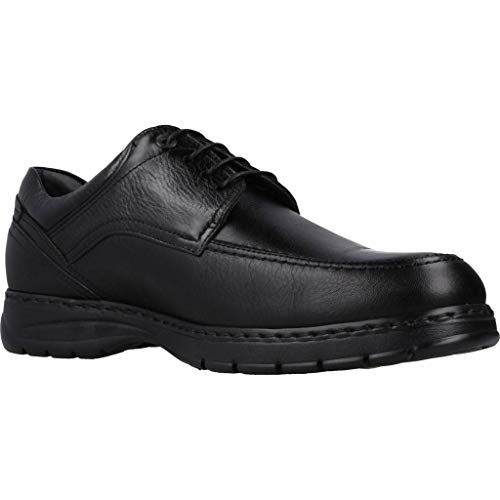 Fluchos | Zapato de Hombre | CRONO 9142 Savate Negro Zapato Confort | Zapato de Piel de Ternera engrasada de Primera Calidad | Cierre con Cordones | Piso Personalizado Fluchos Light