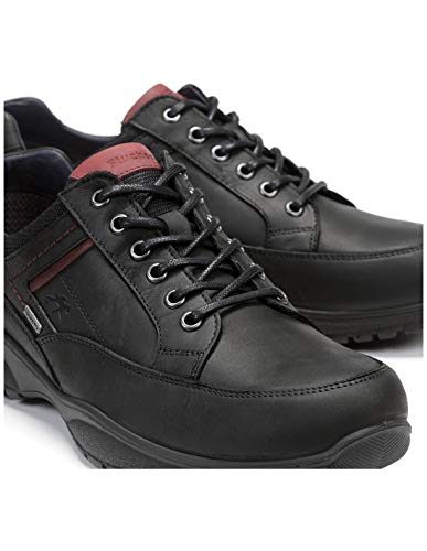 Fluchos | Zapato de Hombre | Wolf F0918 Timpa Negro C2 Deportivo | Zapato de Piel de Nobuck | Cierre con Cordones | Piso PU