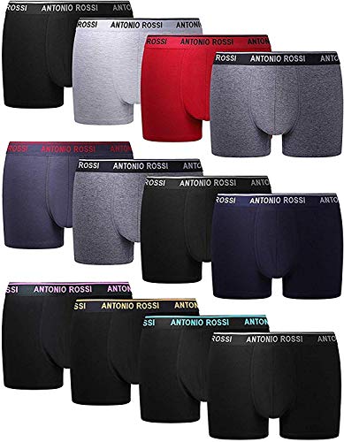 FM London Antonio Rossi Fitted Boxer para Hombre, Mulitcolor, L, Pack of 12