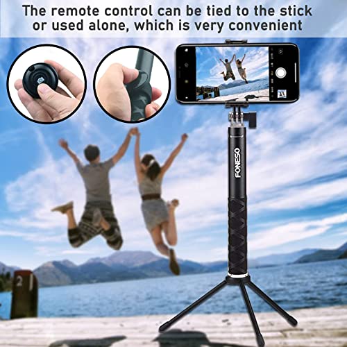 Foneso Palo para Selfie Bluetooth y trípode para Smartphone o cámara, Color Negro