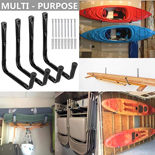 Gancho de almacenamiento de garaje gigante montado en la pared, 32 cm Bastidor colgante de servicio pesado para tabla de surf, escalera, kayak