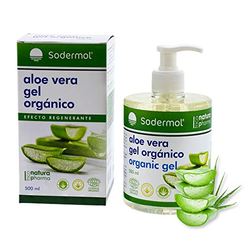 Gel crema Aloe vera puro 100% Bio Ecológico hidratante natural para piel irritada por el depilado y afeitado/Quemaduras solares y picadura de insectos. Uso Facial (cara) y Corporal (500ml) (500 ML)