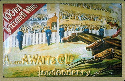Generisch Cartel de chapa Horse Race con diseño de carreras de caballos Londres (20 x 30 cm)