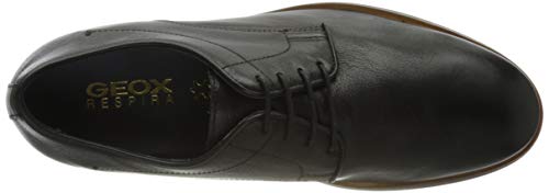 Geox U Bayle B, Zapatos de Cordones Derby Hombre, Negro (Black C9999), 41 EU