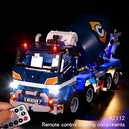 Gettesy Juego de iluminación LED para camión Lego 42112 Technic Hormigonera, iluminación LED, compatible con Lego 42112 (no incluye el modelo)