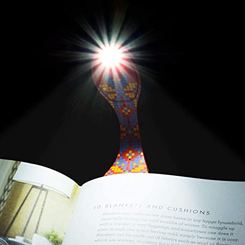 Gifts for Readers & Writers Lámpara Flexible de Lectura, luz LED Ajustable, marcapáginas Pinza, lámpara de Noche - Regalo para lectores Modelo Naranja Islandés