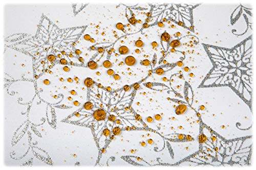 GOLDMAR Mantel de Navidad resistente a las manchas y a las manchas, mantel de doble cara de Navidad Adviento – poliéster Lamatex plateado dorado elegante mesa de Navidad (redondo 150 cm, plata 14s)