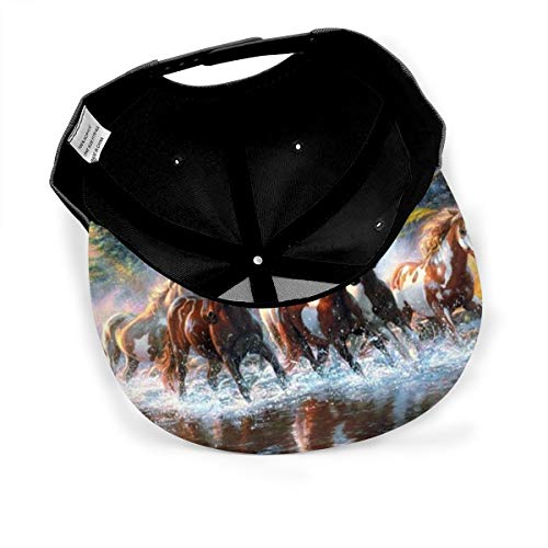 Gorra de béisbol con diseño de caballos indios americanos, unisex, con impresión 3D, ajustable, color negro