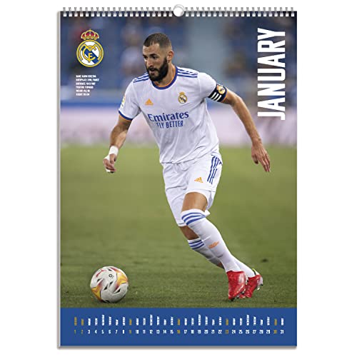 Grupo Erik Calendario pared A3 Real Madrid 2022 - Calendario 2022 Real Madrid - Calendario 2022 pared A3│ Calendario Real Madrid - Calendario A3 - Producto con licencia oficial