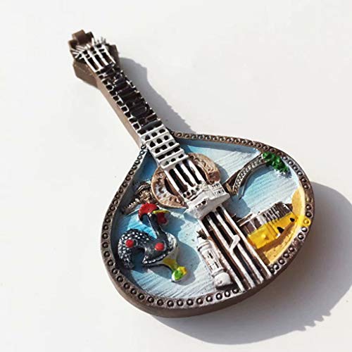 Guitarra portuguesa imán de nevera 3D artesanía recuerdo resina imanes refrigerador colección regalo de viaje