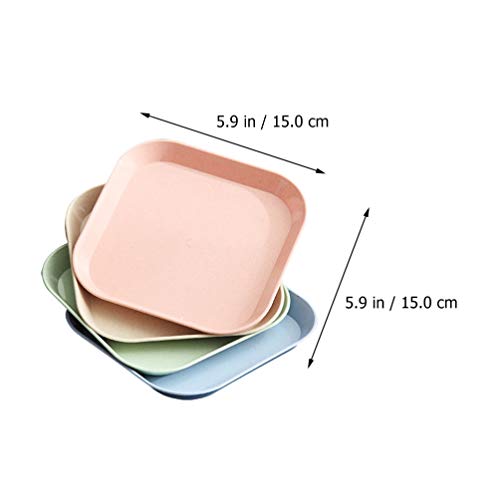 Hemoton 8 Unidades 15Cm Plato Cuadrado Plato de Basura Plato de Hueso de Saliva Multipropósito Snack Postre Platos Aperitivo Plato de Dulces para Golosinas