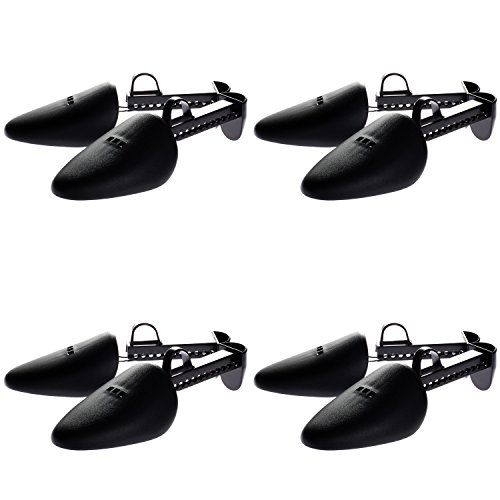 HIMRY® 4 pares Hormas de zapato para las Hombres adjustable, Plástico, tensor adjustable, hormas. Uno-Tamaño adecuado para zapatos de tamaño 39-46, negro, KXB6003-black-M-4x