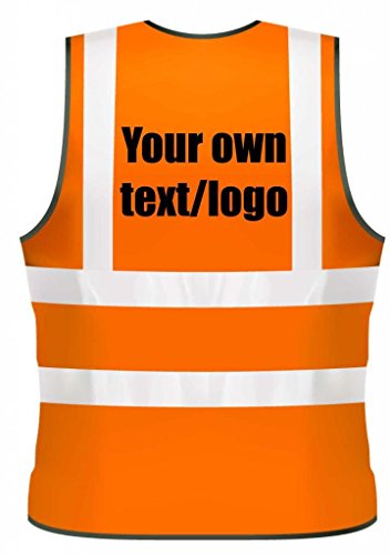Hola Viz Orange Vis Chalecos personalizados su propio texto o logotipo seguridad alta visibilidad sitio de construcción