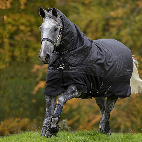 Horseware Amigo Bravo 12 Reflectech Plus - Alfombra (tamaño Mediano, 1,5 m), Color Negro y Reflectante