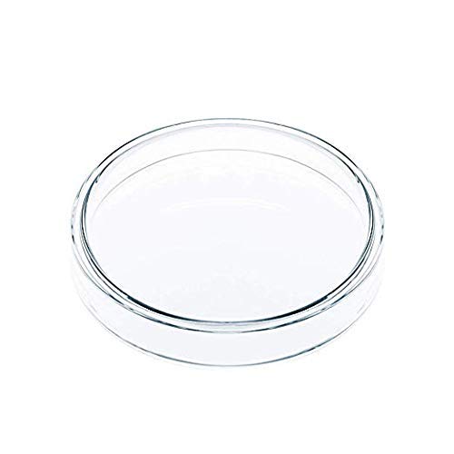 Huanyu Petri Platos de borosilicato alto 5 piezas con tapas, cuenco de cultivo bacteriano transparente estéril Petri Platos para experimento de laboratorio escolar (75 mm)