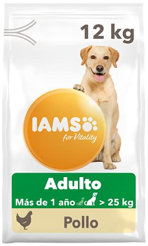IAMS for Vitality Alimento seco para perros adultos (1-6 años) de raza grande con pollo fresco, 12 kg