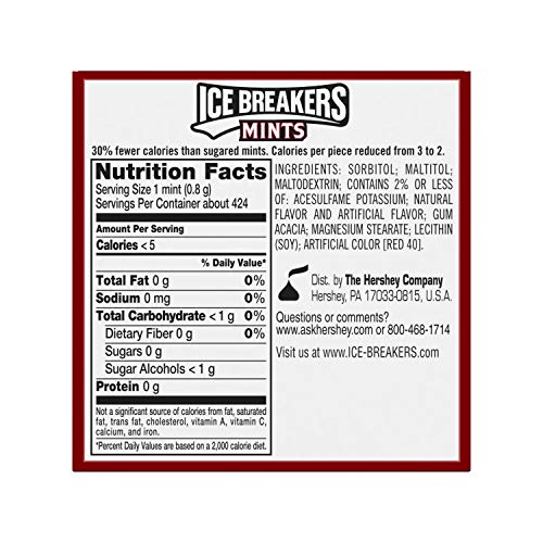 ICE BREAKERS Mints (Cinnamon, Sugar Free, 1.5-Ounce Containers, Pack of 8)